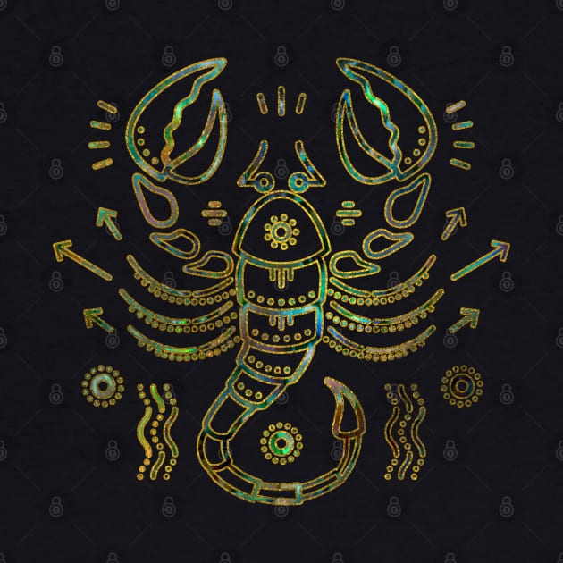 Scorpio Zodiac Gold Abalone by Nartissima